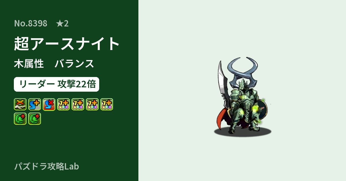 【パズドラ】超アースナイトの性能・覚醒・スキルのアイキャッチ