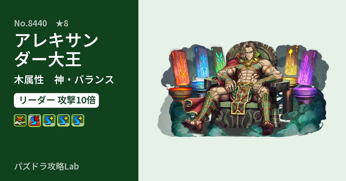 【パズドラ】アレキサンダー大王の性能・覚醒・スキルのアイキャッチ