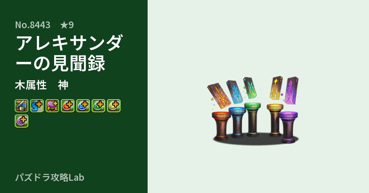 【パズドラ】アレキサンダーの見聞録の性能・覚醒・スキルのアイキャッチ