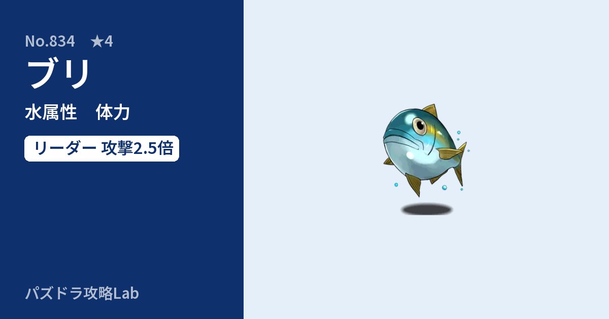 【パズドラ】ブリの性能・覚醒・スキルのアイキャッチ