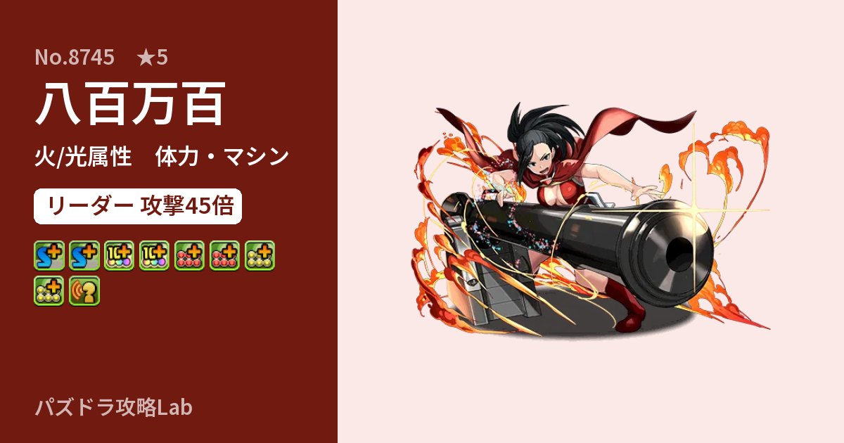 【パズドラ】八百万百の性能・覚醒・スキルのアイキャッチ