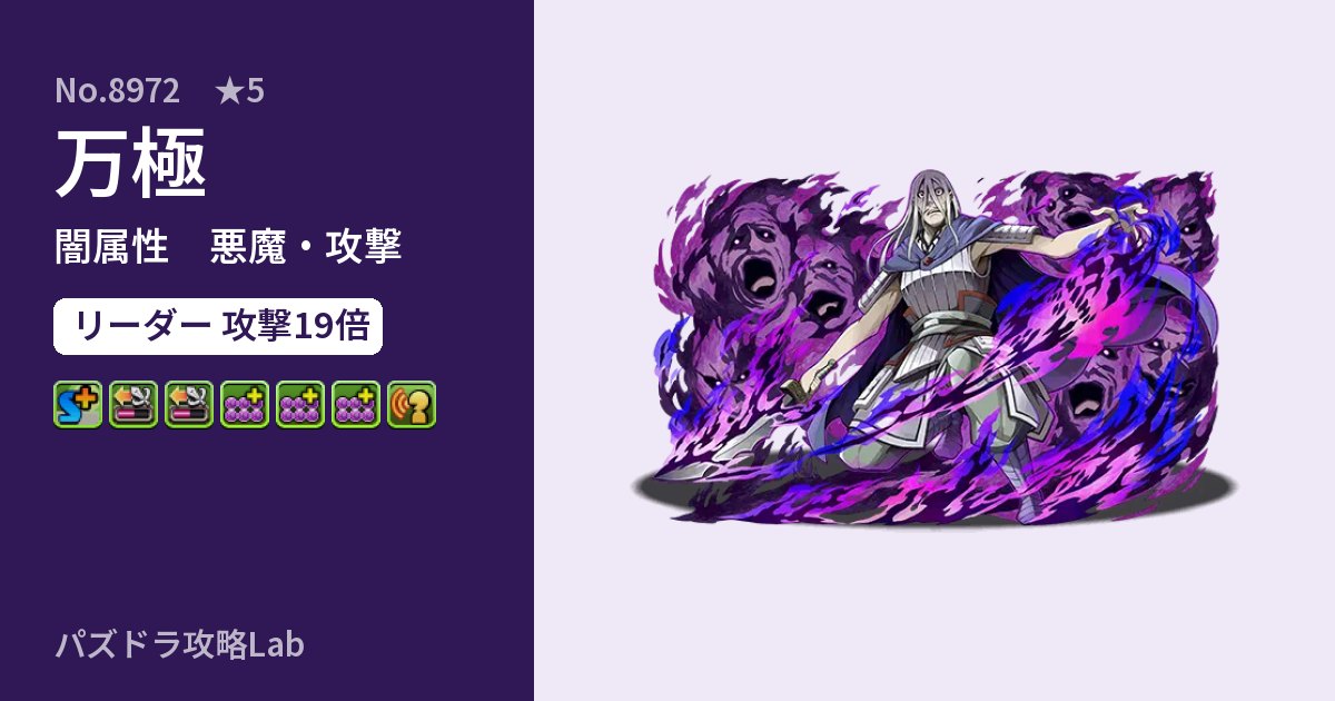 【パズドラ】万極の性能・覚醒・スキルのアイキャッチ
