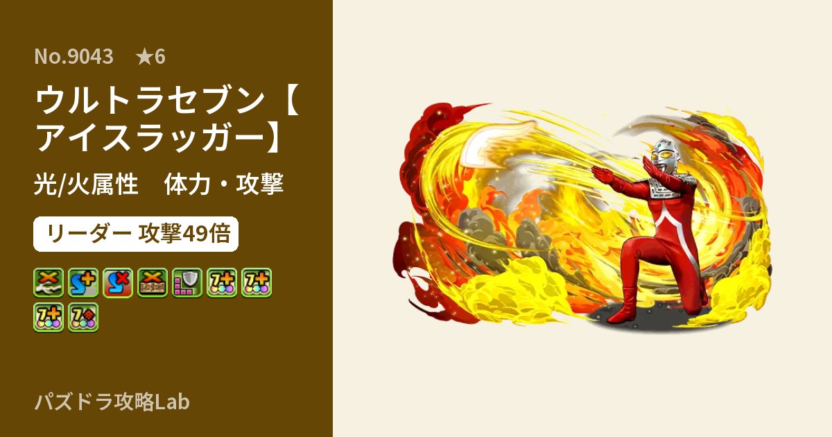 【パズドラ】ウルトラセブン【アイスラッガー】の性能・覚醒・スキルのアイキャッチ