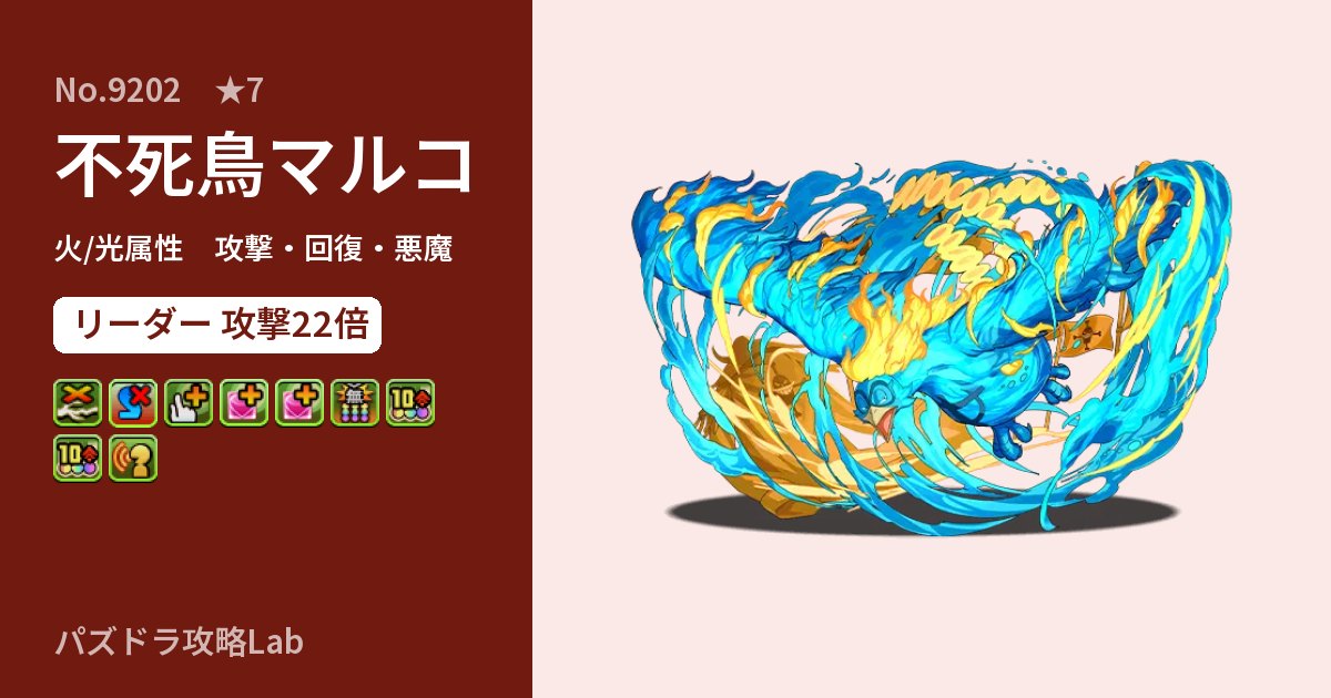 【パズドラ】不死鳥マルコの性能・覚醒・スキルのアイキャッチ