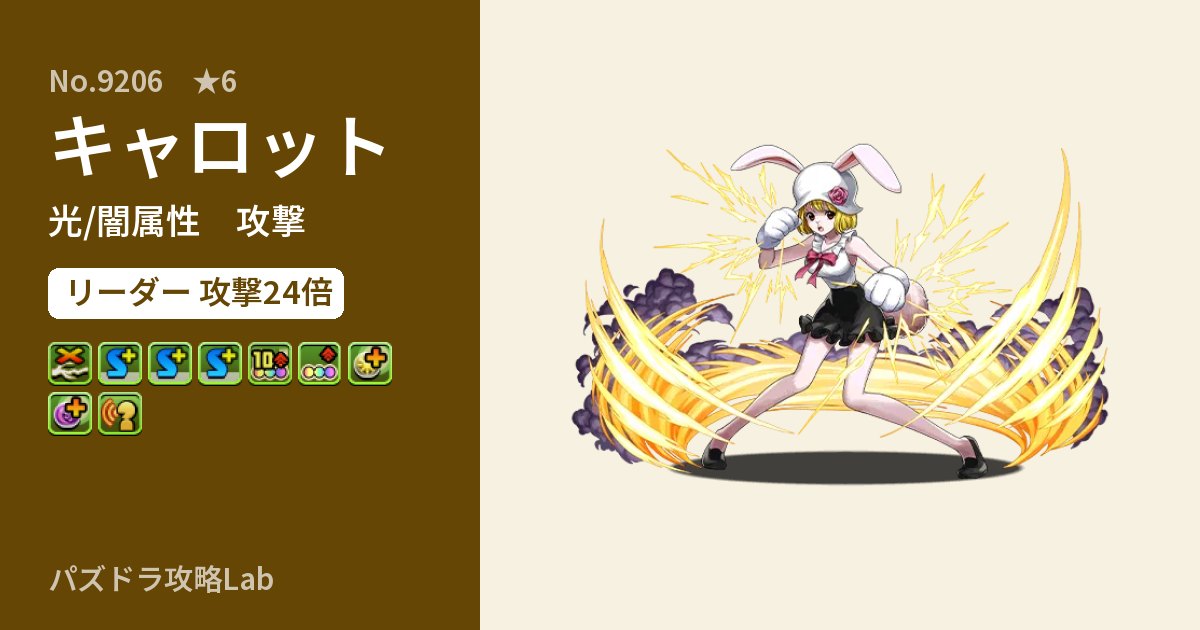 【パズドラ】キャロットの性能・覚醒・スキルのアイキャッチ