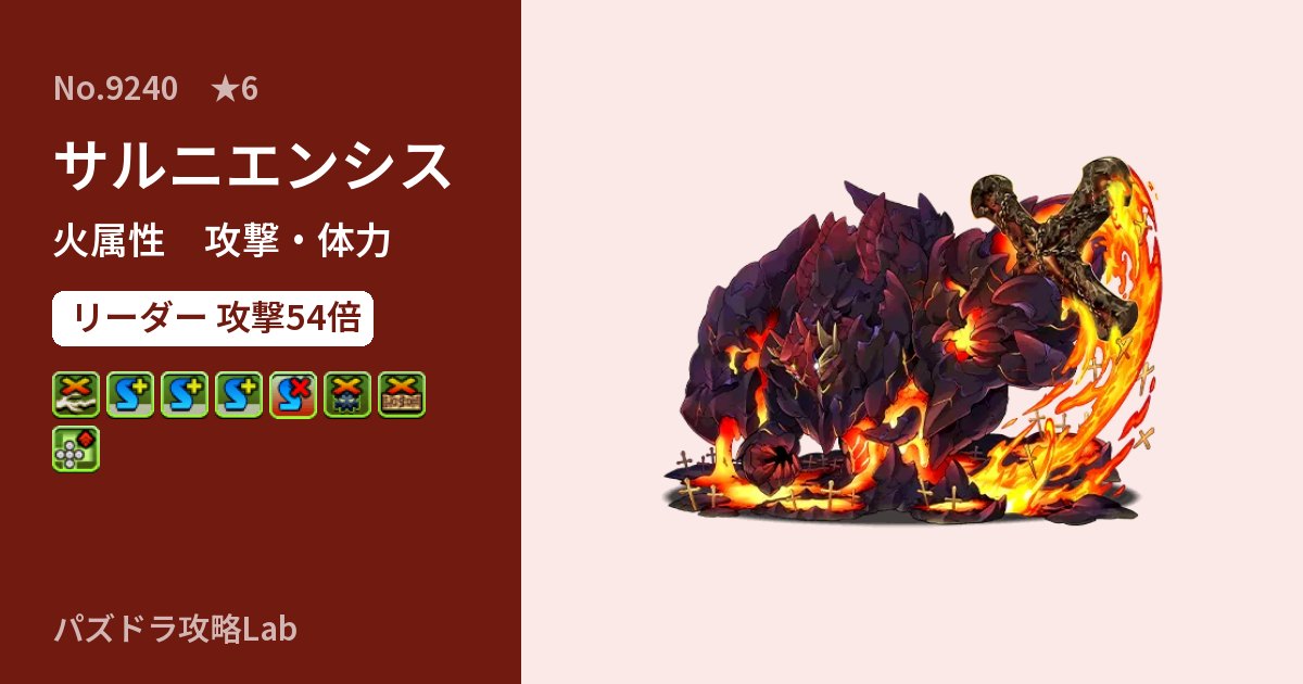 【パズドラ】サルニエンシスの性能・覚醒・スキルのアイキャッチ