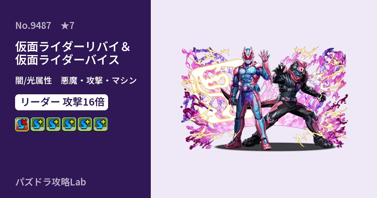 【パズドラ】仮面ライダーリバイ&仮面ライダーバイスの性能・覚醒・スキルのアイキャッチ