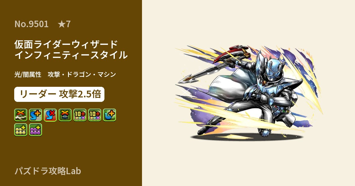 【パズドラ】仮面ライダーウィザード インフィニティースタイルの性能・覚醒・スキルのアイキャッチ