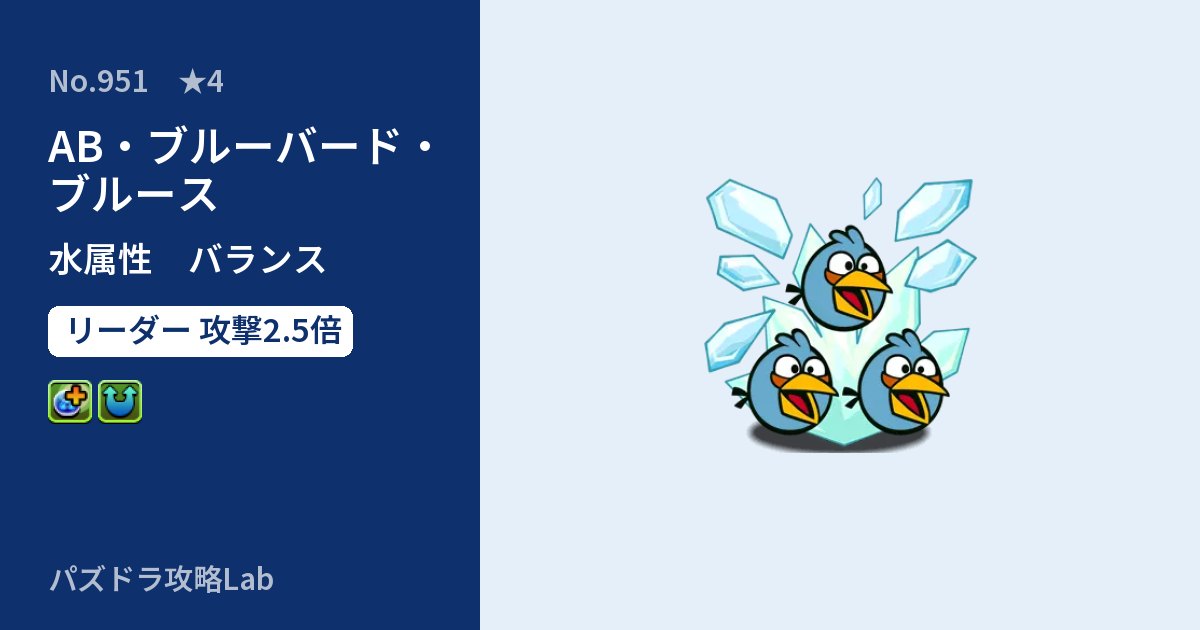 【パズドラ】AB・ブルーバード・ブルースの性能・覚醒・スキルのアイキャッチ