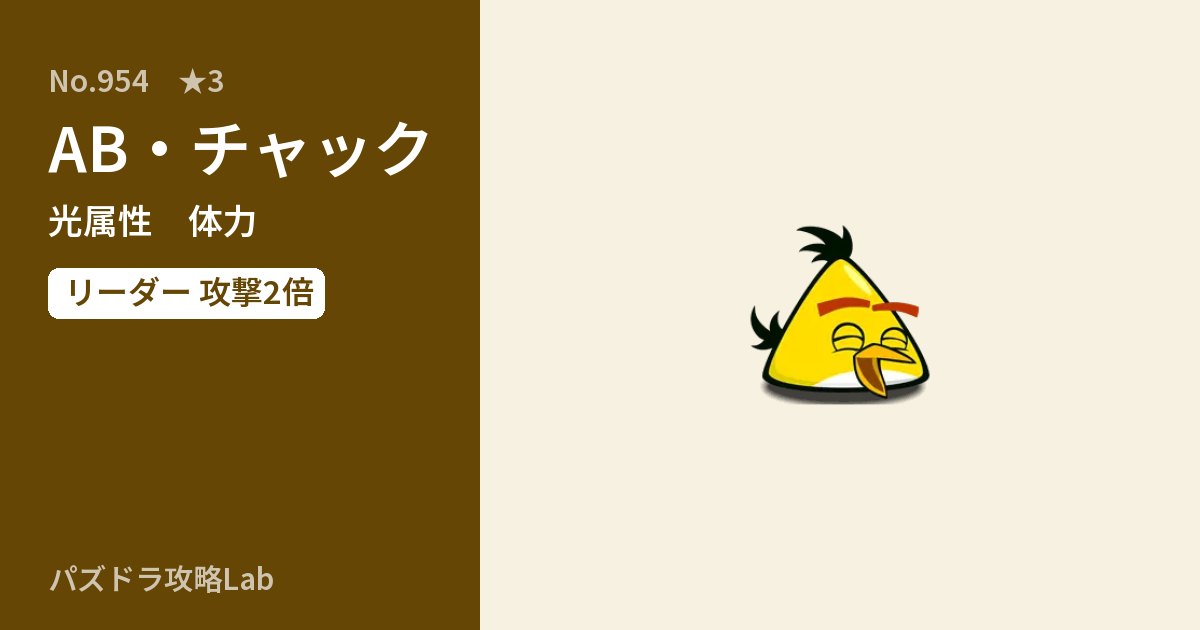 【パズドラ】AB・チャックの性能・覚醒・スキルのアイキャッチ