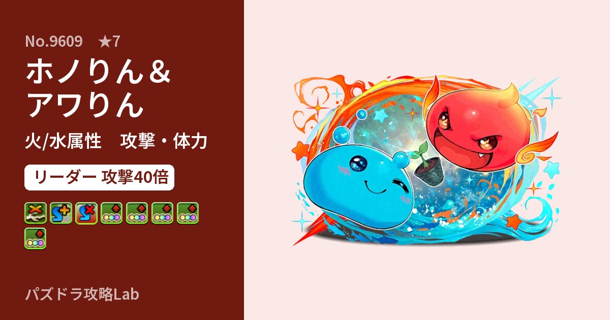 【パズドラ】ホノりん＆アワりんの性能・覚醒・スキルのアイキャッチ