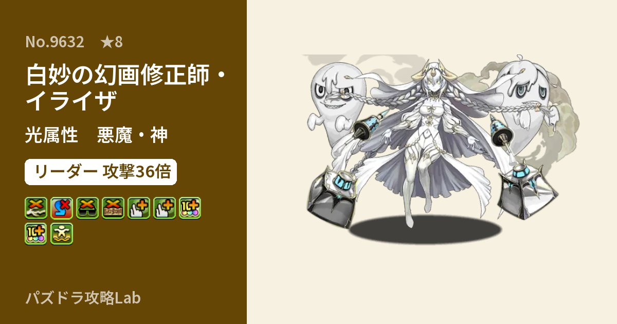 【パズドラ】白妙の幻画修正師・イライザの性能・覚醒・スキルのアイキャッチ
