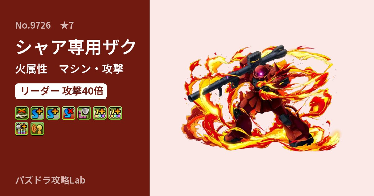 【パズドラ】シャア専用ザクの性能・覚醒・スキルのアイキャッチ