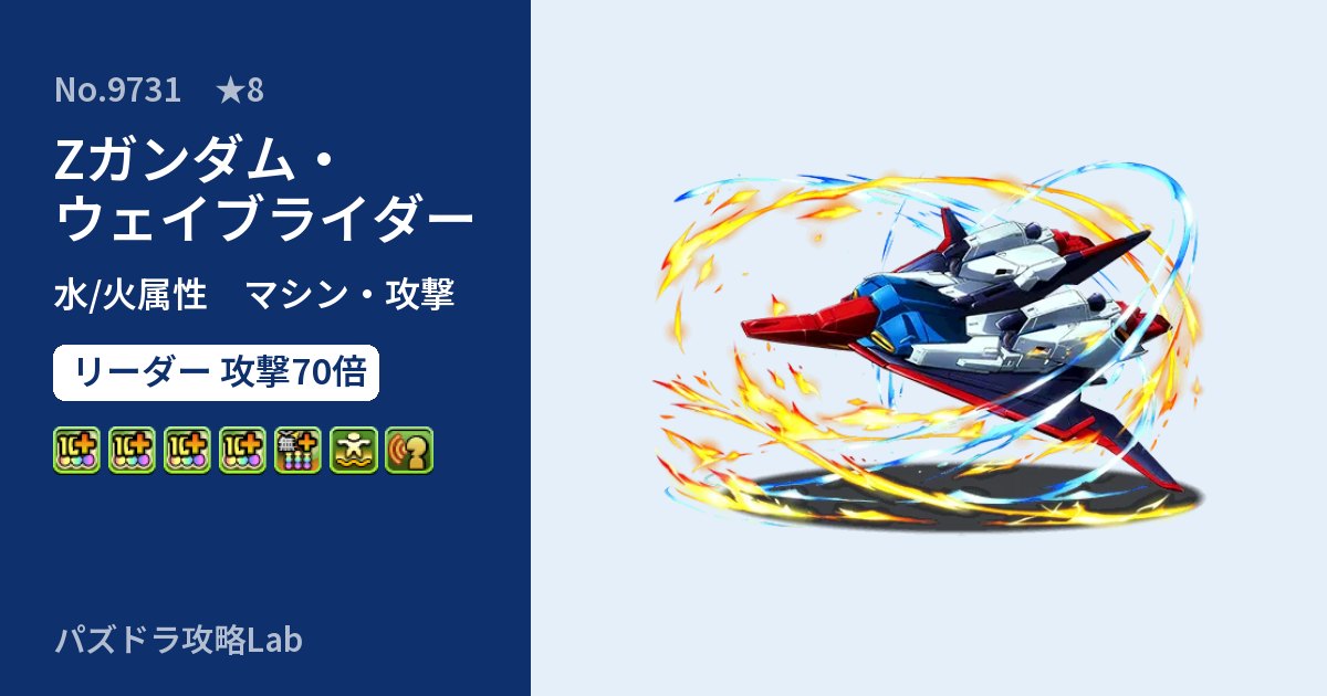 【パズドラ】Zガンダム・ウェイブライダーの性能・覚醒・スキルのアイキャッチ