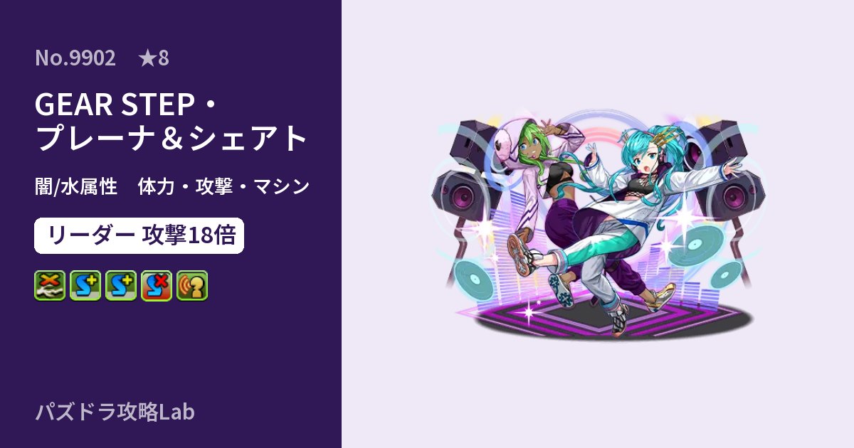 【パズドラ】GEAR STEP・プレーナ＆シェアトの性能・覚醒・スキルのアイキャッチ