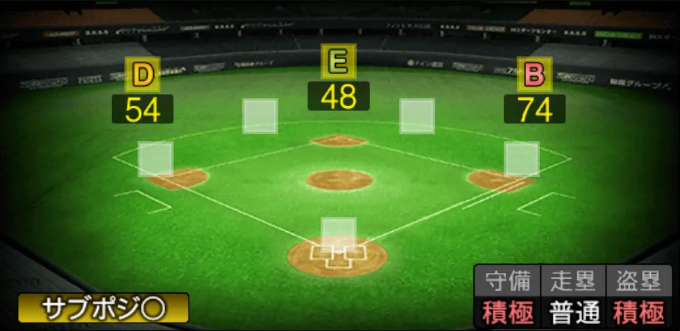 鈴木 誠也の守備適性（ゲーム内の画面）