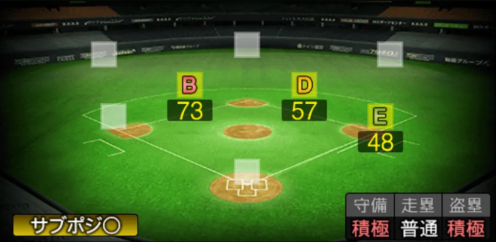 坂本 勇人の守備適性（ゲーム内の画面）