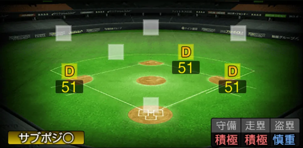 渡邉 諒の守備適性(ゲーム内の画面)