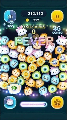 フィーバー中にコインを獲得しているゲーム画面